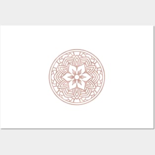 Rose gold mandala II Posters and Art